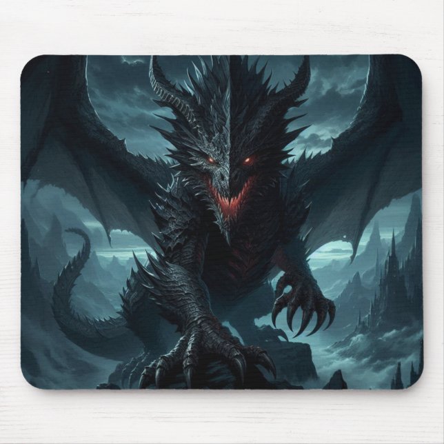 Dark, Medieval Dragon  Mouse Pad (Front)