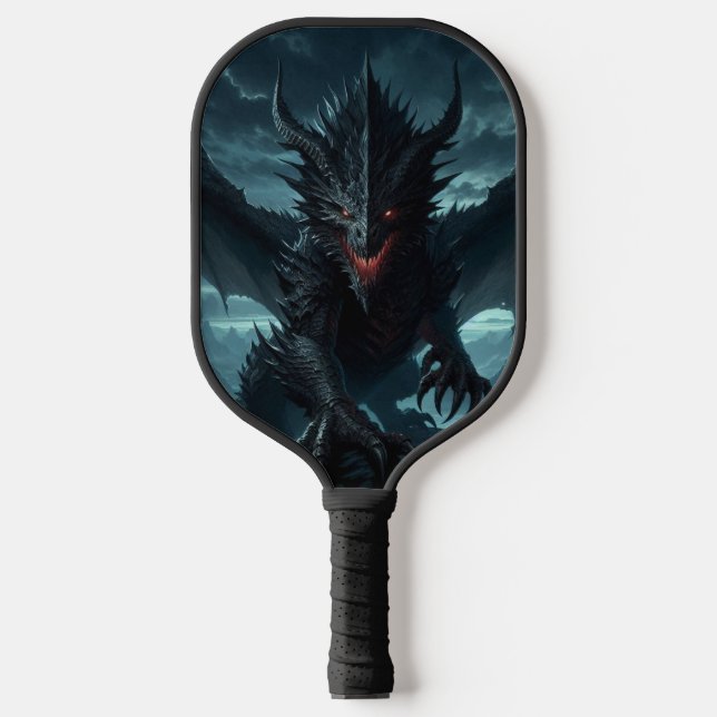 Dark, Medieval Dragon  Pickleball Paddle (Front)