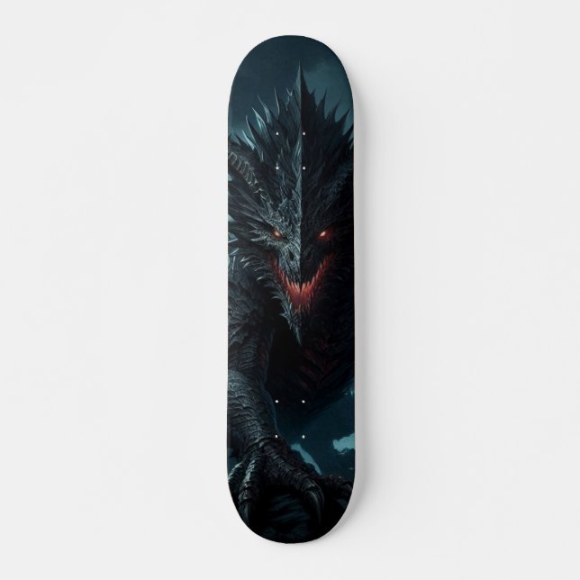 Dark, Medieval Dragon  Skateboard (Front)