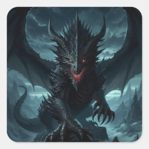 Dark, Medieval Dragon  Square Sticker