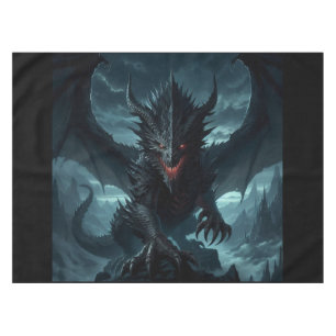 Dark, Medieval Dragon  Tablecloth