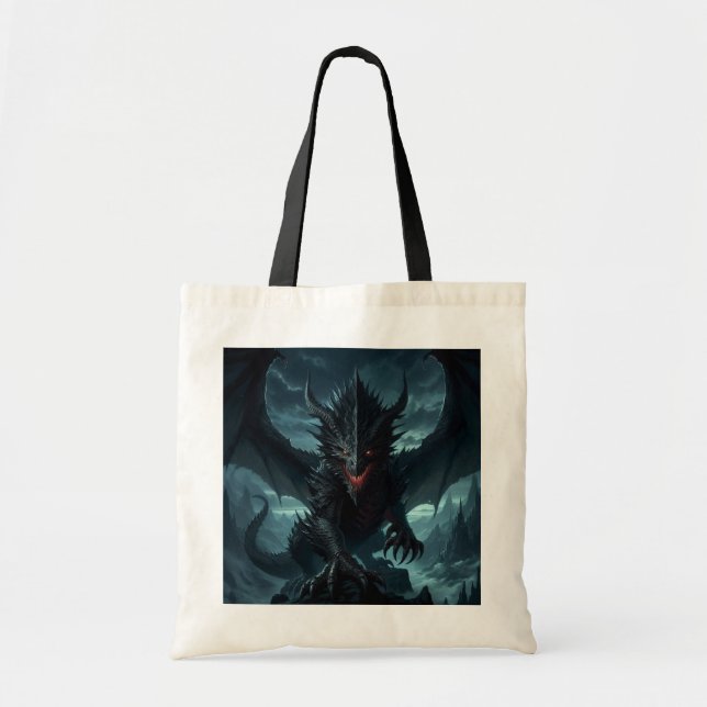 Dark, Medieval Dragon  Tote Bag (Front)