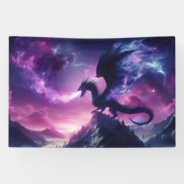 Dark, Medieval Ethereal Dragon  Banner (Horizontal)