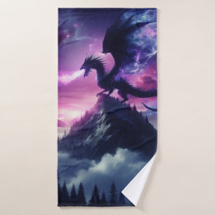 Dark, Medieval Ethereal Dragon Bath Towel