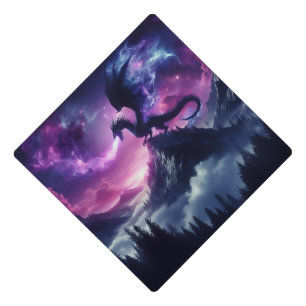 Dark, Medieval Ethereal Dragon  Graduation Cap Topper
