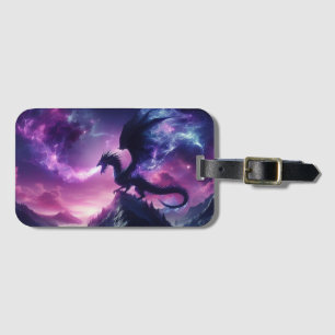 Dark, Medieval Ethereal Dragon  Luggage Tag