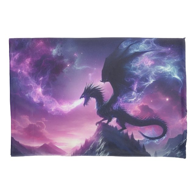 Dark, Medieval Ethereal Dragon  Pillowcase (Front)