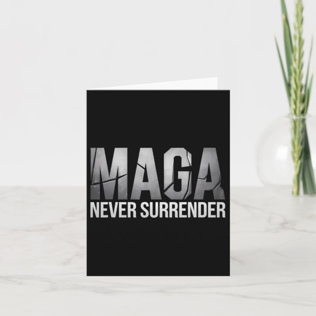 Dark Mega Trump 2024 Never Surrender  Card (Front)