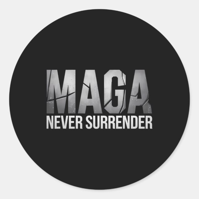 Dark Mega Trump 2024 Never Surrender  Classic Round Sticker (Front)