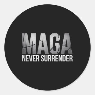 Dark Mega Trump 2024 Never Surrender  Classic Round Sticker