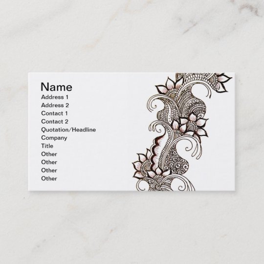 Dark Mehndi Business Card