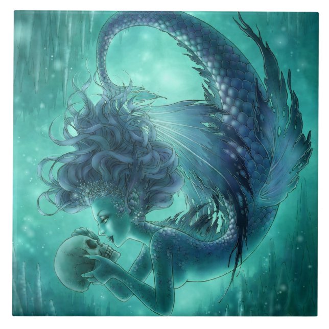 Dark Mermaid Tile - Secret Kisses (Front)