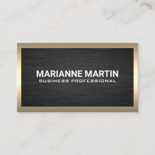 Dark Metal Aluminum   Golden Border Business Card