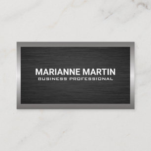 Dark Metal Aluminum Silver Business Card