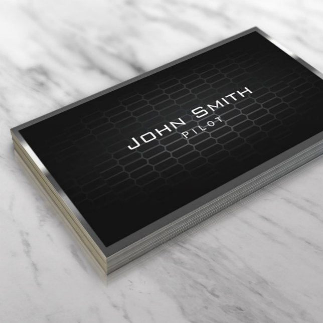 Dark Metal Cells Pilot/Aviator Business Card (Creator Uploaded)