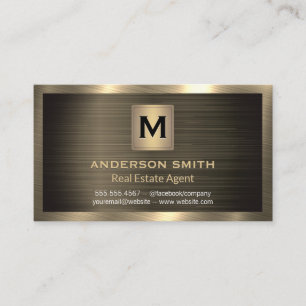 Dark Metallic Gold   Shiny Texture Business Card