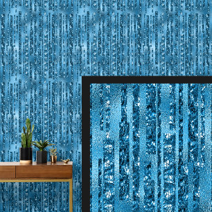 Dark Mid Blue Water Shiny Look Stripes Wallpaper