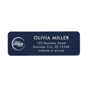 Dark Midnight Blue Business Return Address Label