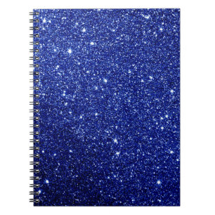 Dark Midnight Blue Glitter Notebook