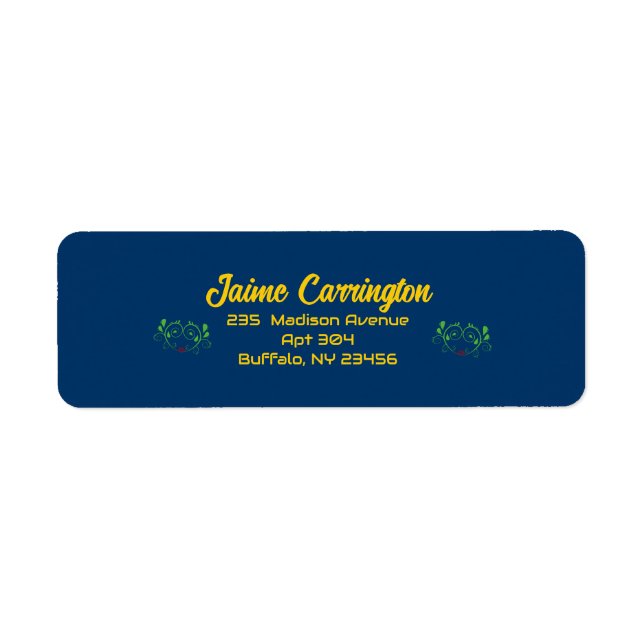 Dark Midnight Blue Minimalist Envelope Address  (Front)
