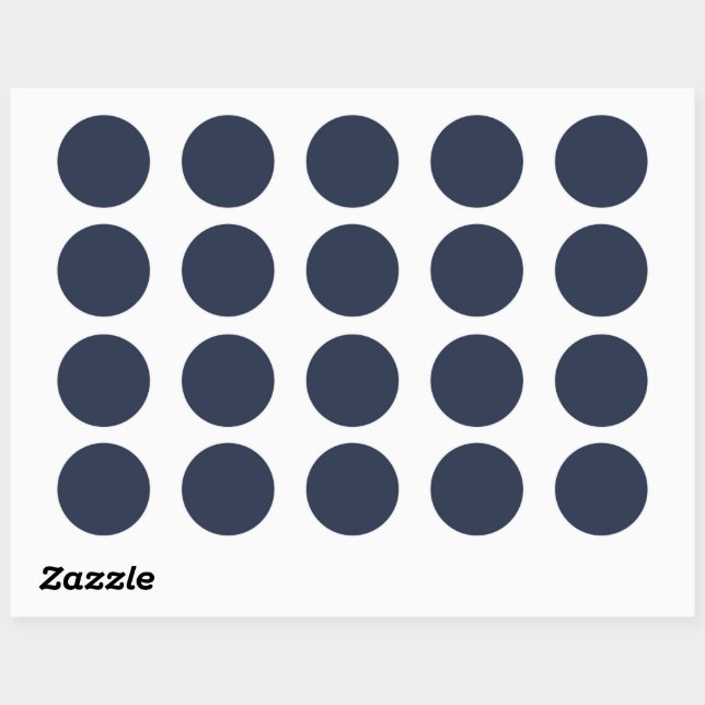 Dark Midnight Blue Round Sticker (Sheet)