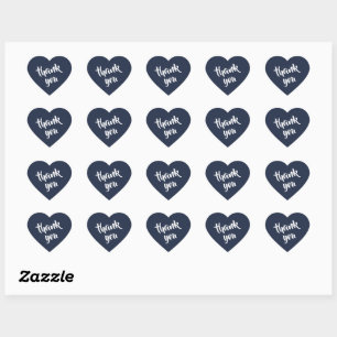 Dark Midnight Blue Thank You Heart Sticker