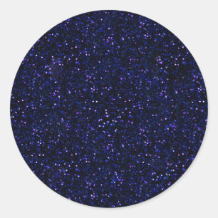 Dark Midnight Indigo Blue Glitter Classic Round Sticker