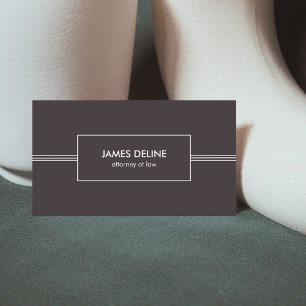 Dark Minimalist Elegant Attorney Business Card