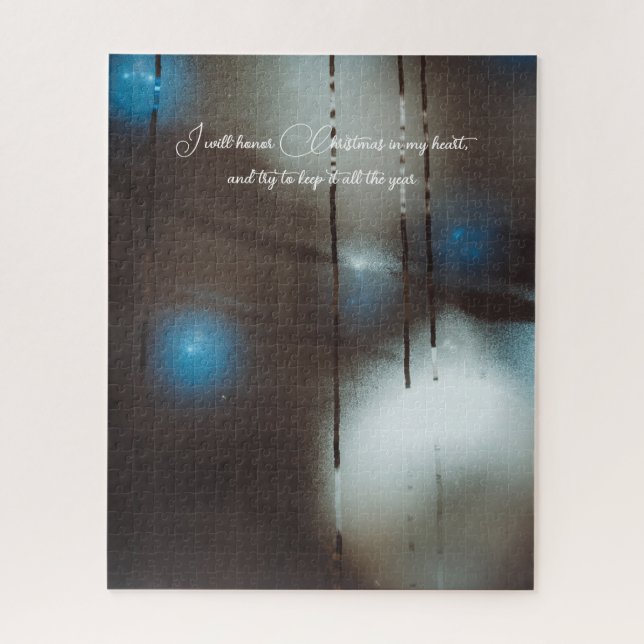 Dark Misted Steamy Window with Christmas Baubles Jigsaw Puzzle (Vertical)