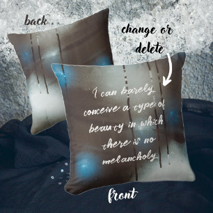 Dark Misted Steamy Window with Christmas Baubles Throw Pillow