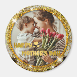 Dark Mode Faux Golden Foil Mother's Day Magnet