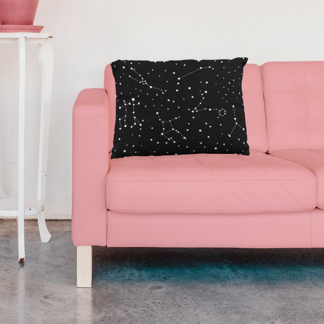 Dark Modern Black White Stars Space Pillowcase (Creator Uploaded)