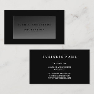 Dark Modern Chic Transparent Glass Professional  Business Card