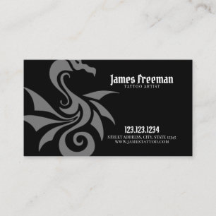 Dark Modern Gothic Tribal Tattoo Artist Tattooist Business Card