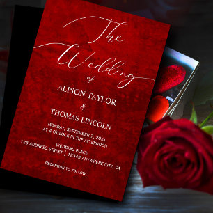 Dark Moody Black Red with scratches  Invitation