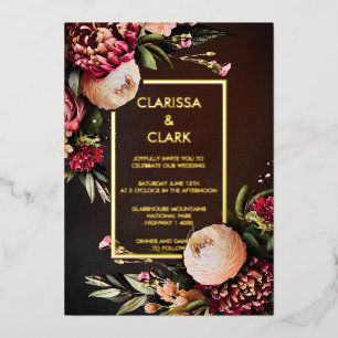 Dark Moody Bold Floral Marsala Wedding