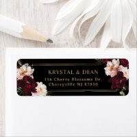Dark Moody Burgundy Blush Black Floral Wedding