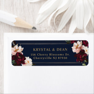 Dark Moody Burgundy Blush Navy Blue Floral Mariage