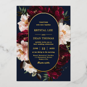 Dark Moody Burgundy Blush Navy Blue Floral Wedding
