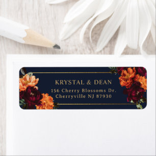 Dark Moody Burgundy Burnt Orange Floral Wedding