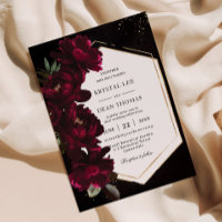 Dark Moody Burgundy Peonies Floral Wedding