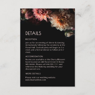 Dark Moody Chrysanthemum Flowers Enclosure Card