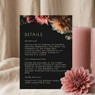 Dark Moody Dahlia Flowers Enclosure Card