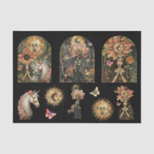 Dark Moody Fantasy Garden Girls Decoupage Tissue Paper