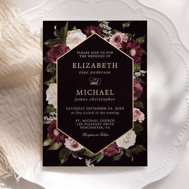 Dark Moody Floral Burgundy  Elegant Wedding  (Creator Uploaded)