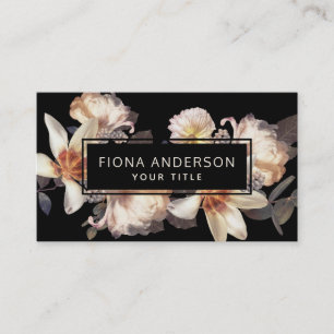 Dark Moody Floral Business Professional Card