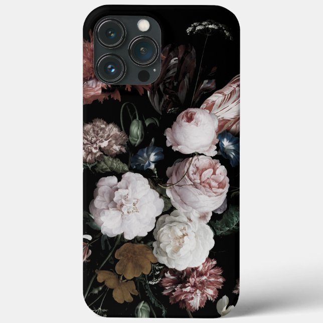 Dark Moody Floral Delicate Rose Blossom Case-Mate iPhone Case (Back)