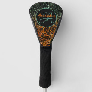 Dark Moody Floral Monogram   Golf Head Cover
