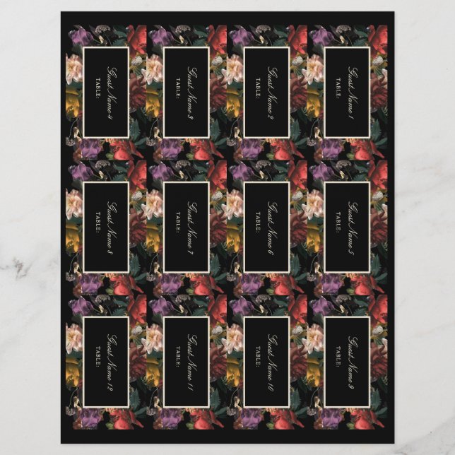 Dark Moody Floral romantique do-it-yourself Cartes (Devant)