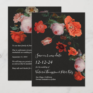 Dark & Moody Floral Save the Date Invitation